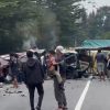 Truk Diduga Rem Blong, Kecelakaan Beruntun Libatkan Enam Kendaraan di Sibolangit